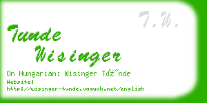 tunde wisinger business card